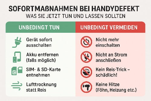Notfallmaßnahmen bei Handydefekt