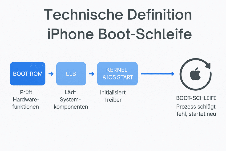 Technische Definition warum iphone eine bootschleife hat